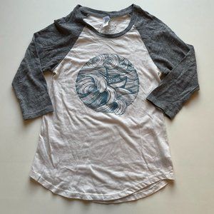 Alternative Apparel Gray and White Long Sleeve Tee